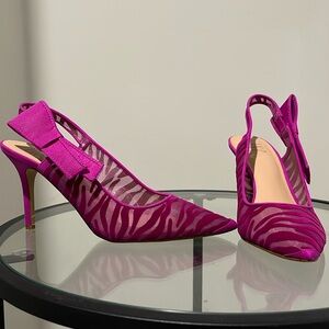 Purple Tiger print Slingback Heels